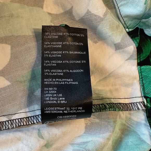 Anthropologie Cecily Green Floral Fit & Flare Retro Pin-up Wiggle Dress, XL NWT - Picture 6 of 9